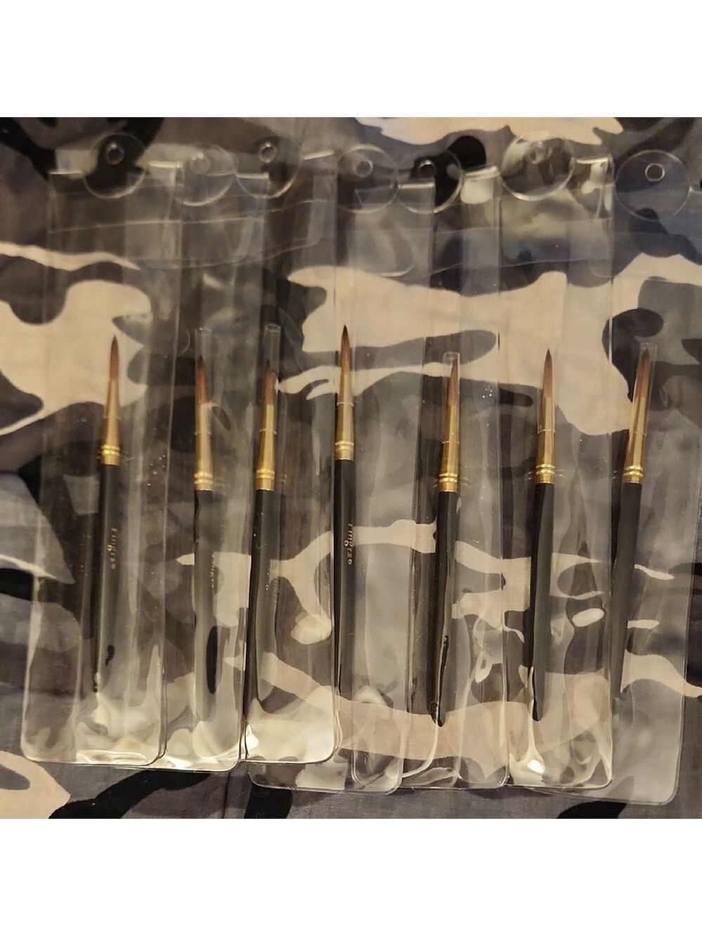 7 Fingrs Acrylic Nail / Eye Make-Up BRUSH w/ Cuticle Push Tip On End